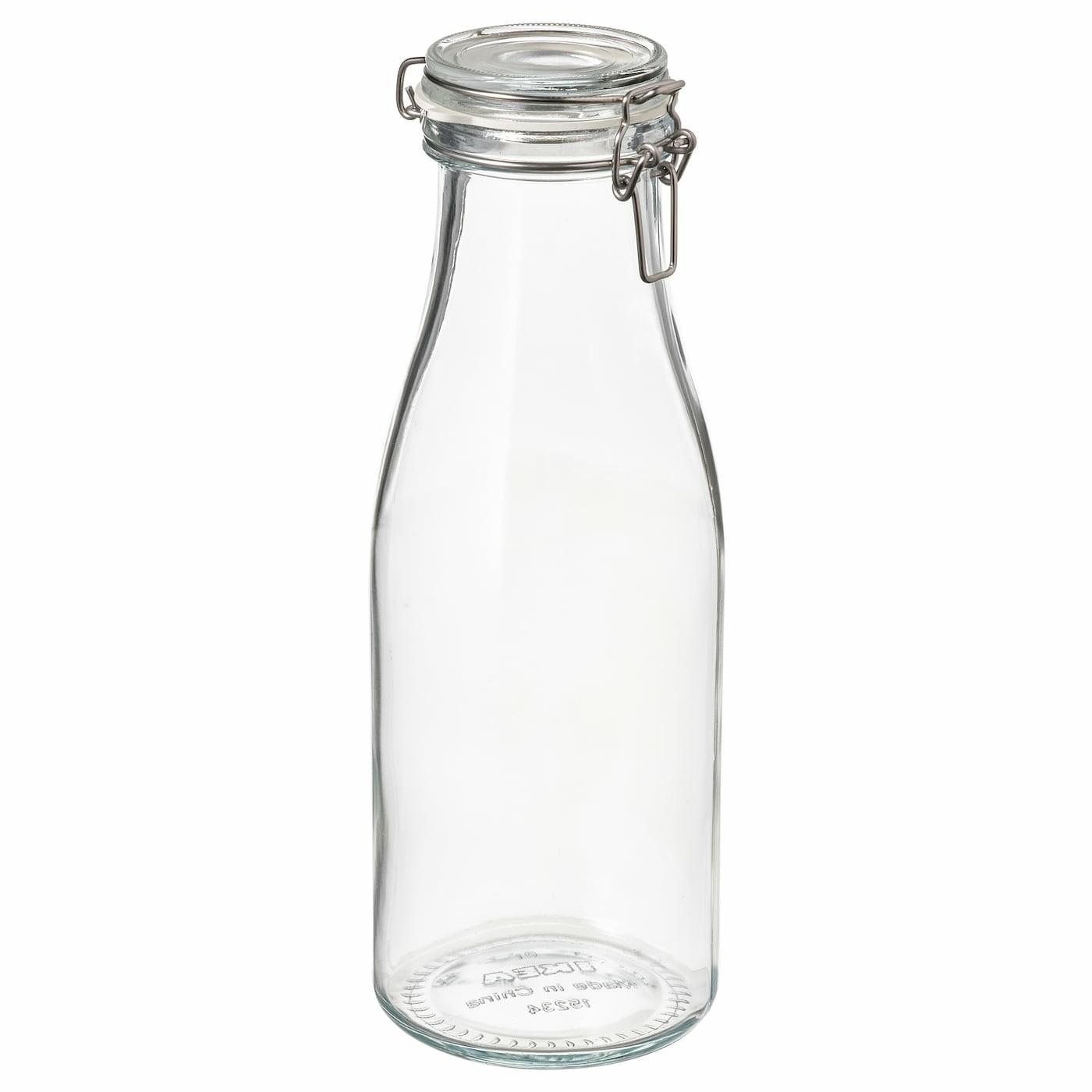 Pitchers & Carafes |  Bottle-Shaped Jar With Lid, Clear Glass, Drinkware Clear Glass