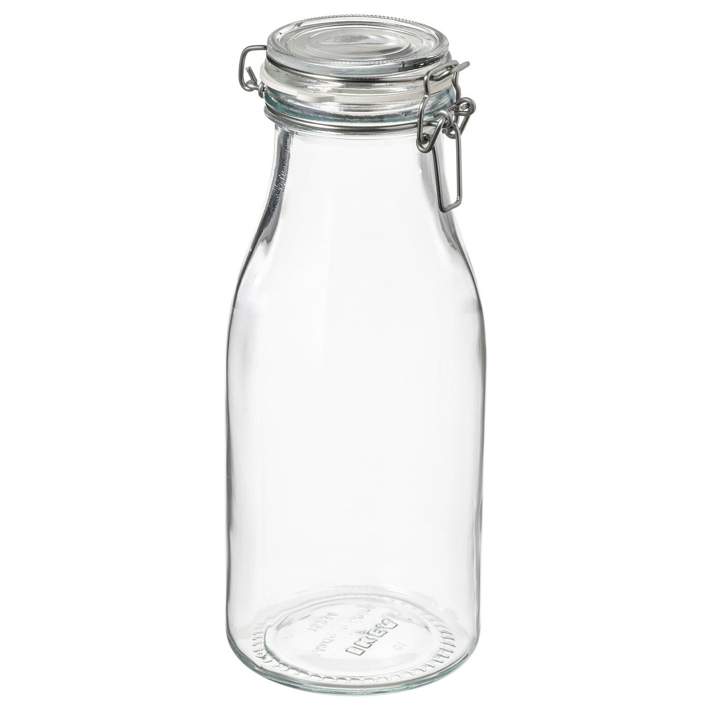 Pitchers & Carafes |  Bottle-Shaped Jar With Lid, Clear Glass, Drinkware Clear Glass